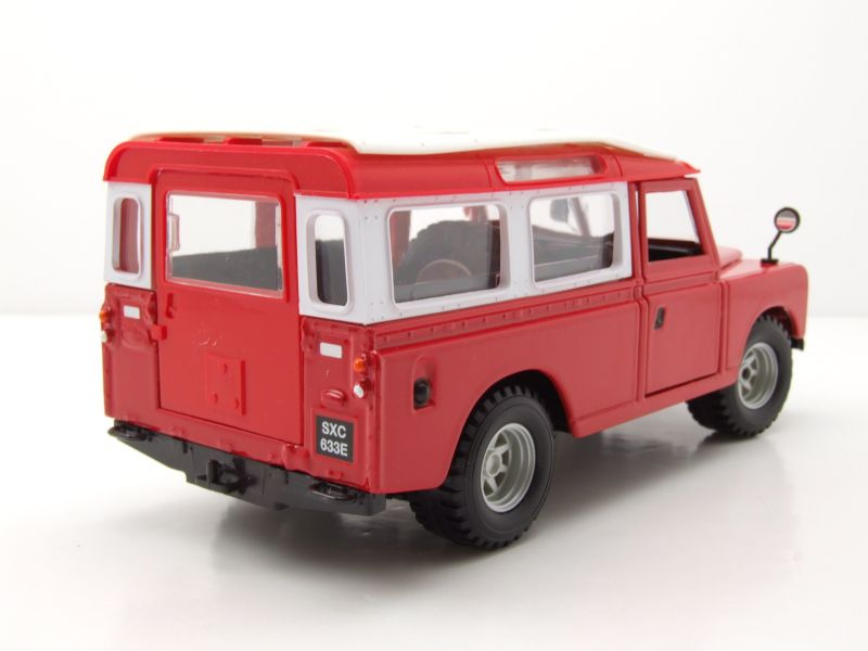 Land Rover Serie II rot weiß Modellauto 1:24 Burago