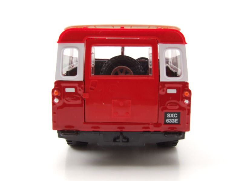 Land Rover Serie II rot weiß Modellauto 1:24 Burago