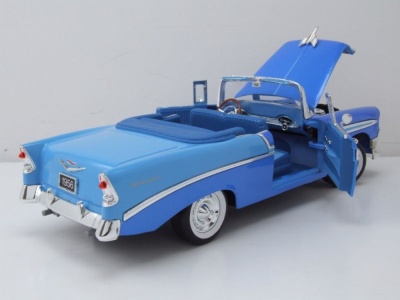 Chevrolet Bel Air Convertible 1956 blau metallic hellblau Modellauto 1:18 Lucky Die Cast