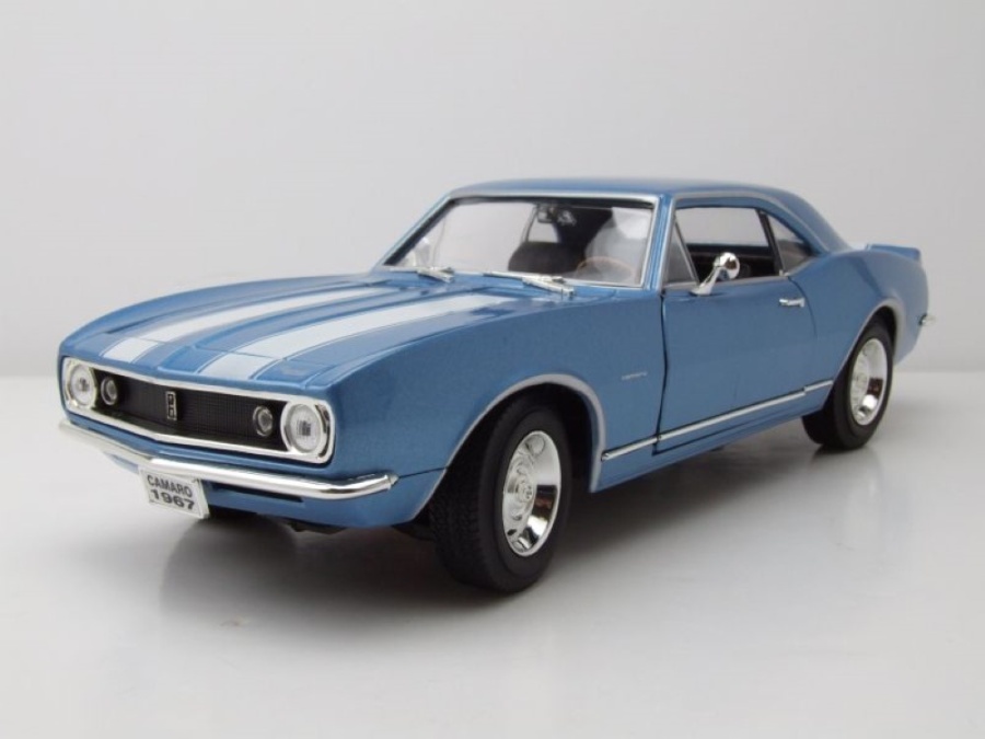Chevrolet Camaro Z/28 1967 blau metallic weiß Modellauto 1:18 Lucky Die Cast