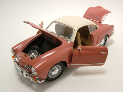 VW Karmann Ghia 1966 coral weiß Modellauto 1:18 Lucky Die Cast