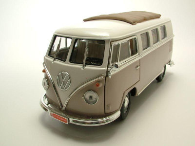 VW T1 Microbus 1962 beige weiß Modellauto 1:18 Lucky Die Cast