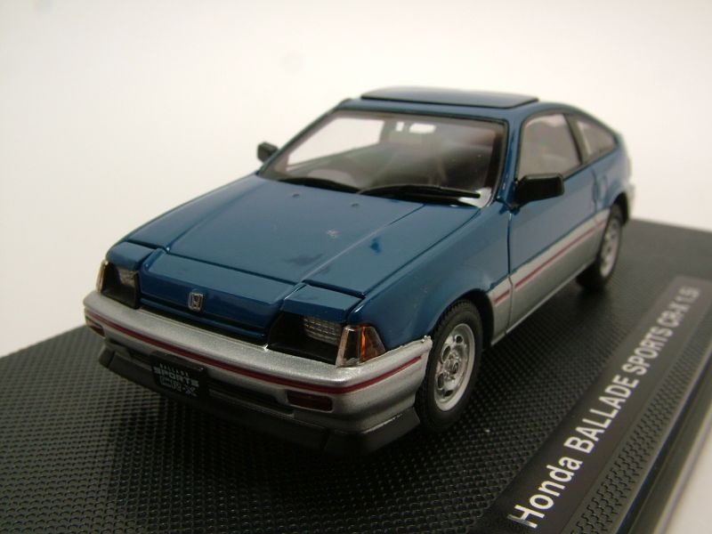 Honda CR-X 15i Ballade Sports 1984 blau/silber Modellauto 1:43 EBBRO