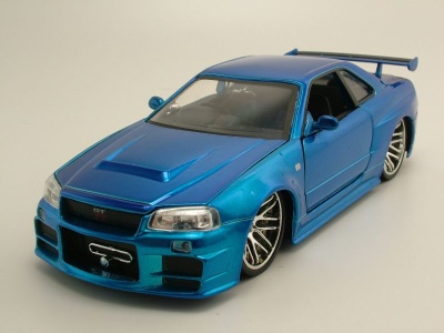 Nissan Skyline GT-R R34 2002 blau Brian Fast &...