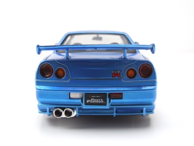 Nissan Skyline GT-R R34 2002 blau Brian Fast & Furious Modellauto 1:24 Jada Toys