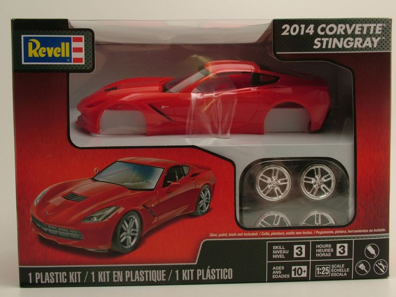 Chevrolet Corvette Stingray C7 2014 rot Kunststoffbausatz...
