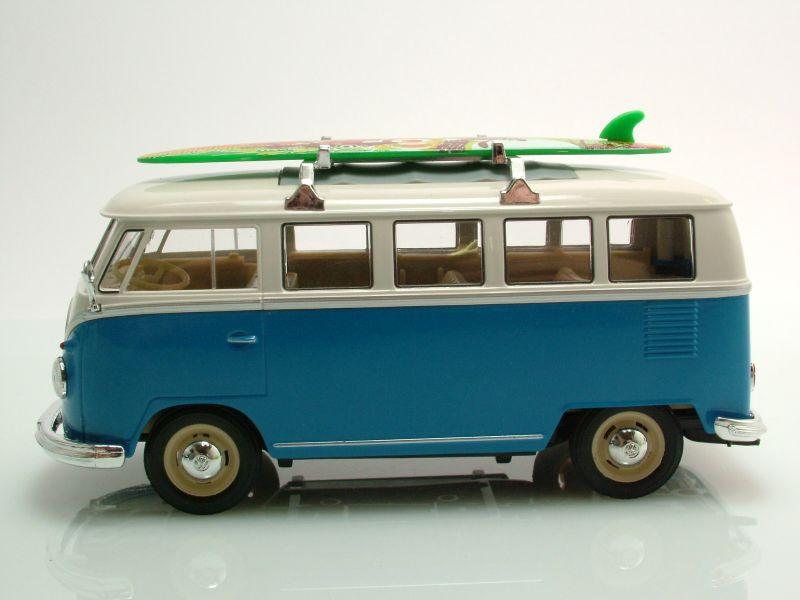 Modell Modellauto Volkswagen VW Classical Bus 1962 T1 M1:24 Die Cast free  wheel, Spielzeug, Freizeit