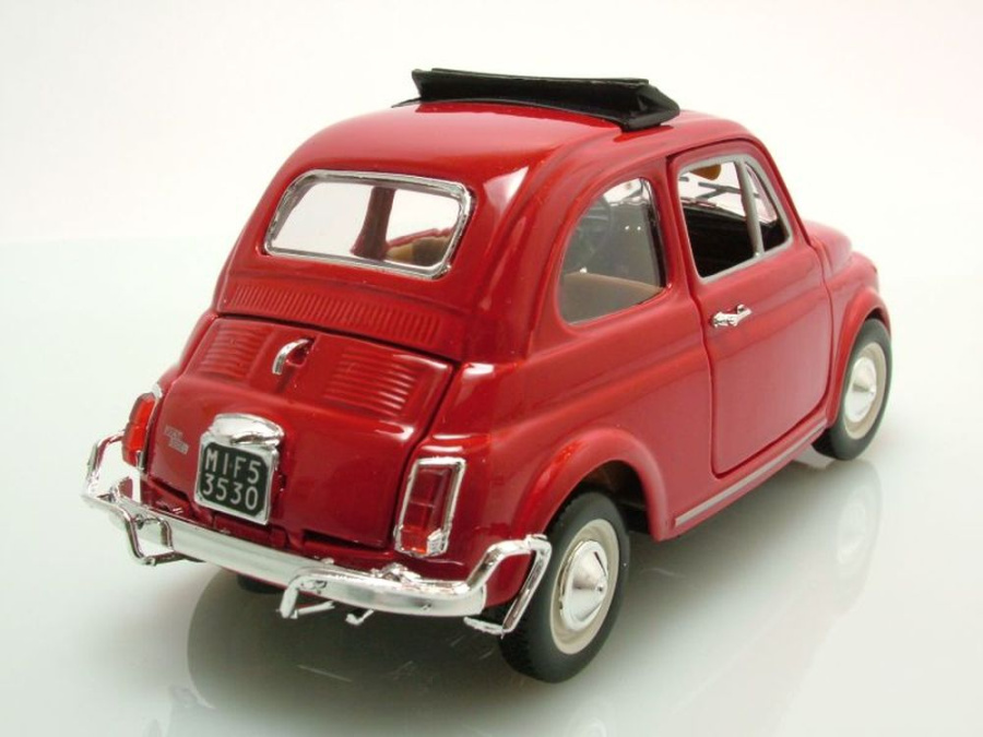 LGB Maßstab 1:24 Fiat 500 Lusso 500L Modell Rot Auto Detaillierte Burago 