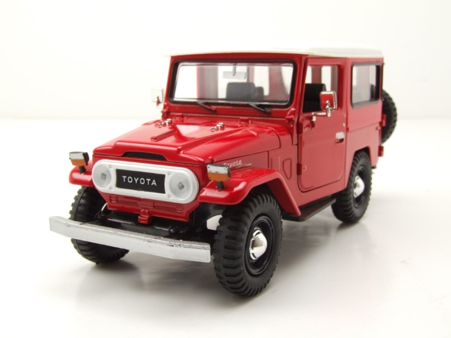 Toyota FJ40 Land Cruiser 1974 rot/weiß Modellauto 1:24 Motormax