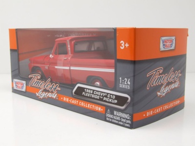 Chevrolet C-10 Fleetside Pick Up 1966 rot Modellauto 1:24 Motormax