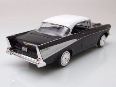 Chevrolet Bel Air 1957 schwarz weiß Modellauto 1:24...