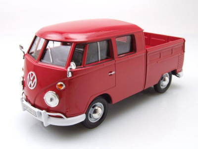 VW T1 Bus DoKa Pritsche rot Modellauto 1:24 Motormax