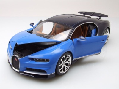 Bugatti Chiron 2016 blau dunkelblau Modellauto 1:18 Bburago