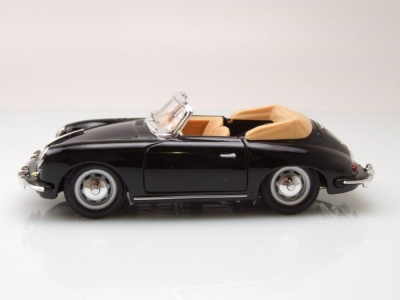 Porsche 356 B Cabrio 1961 schwarz Modellauto 1:24 Bburago