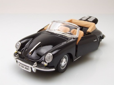 Porsche 356 B Cabrio 1961 schwarz Modellauto 1:24 Bburago