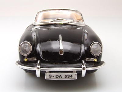 Porsche 356 B Cabrio 1961 schwarz Modellauto 1:24 Bburago