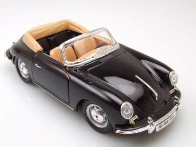 Porsche 356 B Cabrio 1961 schwarz Modellauto 1:24 Bburago