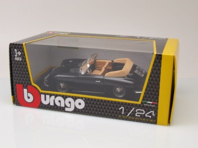 Porsche 356 B Cabrio 1961 schwarz Modellauto 1:24 Bburago