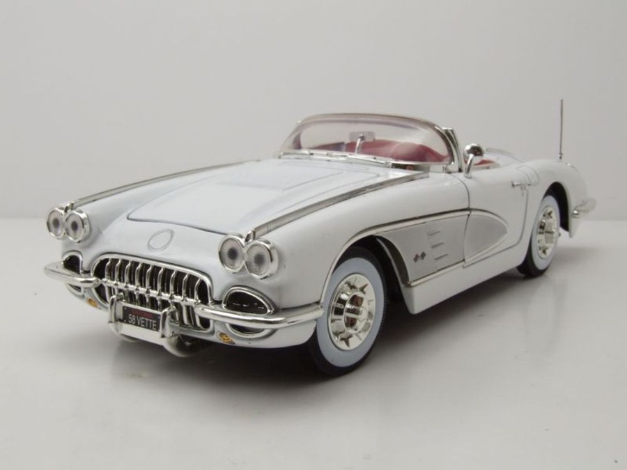 Chevrolet Corvette Cabrio C1 1958 weiß Modellauto 1:18 Motormax