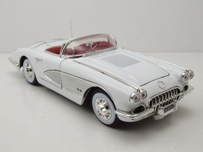 Chevrolet Corvette Cabrio C1 1958 weiß Modellauto 1:18 Motormax