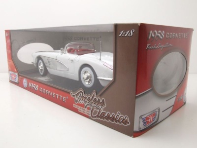 Chevrolet Corvette Cabrio C1 1958 weiß Modellauto 1:18 Motormax