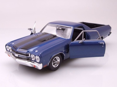 Chevrolet El Camino SS 396 Pick Up 1970 blau metallic Modellauto 1:24 Motormax