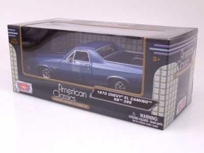 Chevrolet El Camino SS 396 Pick Up 1970 blau metallic Modellauto 1:24 Motormax