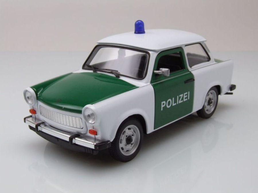 Trabant 601 Trabbi Polizei grün weiß Modellauto 1:24 Welly