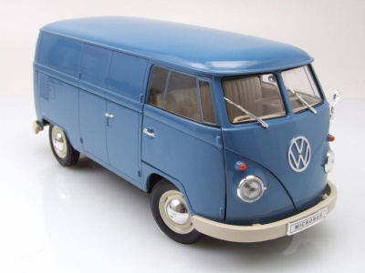 Modellauto VW T1 Bus Kasten 1963 blau 1:18 Welly bei Modellautocenter,  67,50 €