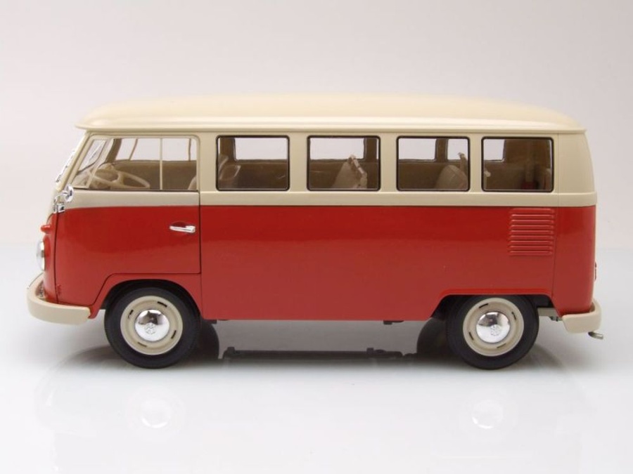 Modellino VW T1 Bulli 1:18 Solido – Beige, Portiere Apribili, Metallo Pressofuso - Foto 3