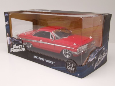 Chevrolet Impala 1961 rot Dom Fast & Furious 8 Modellauto 1:24 Jada Toys