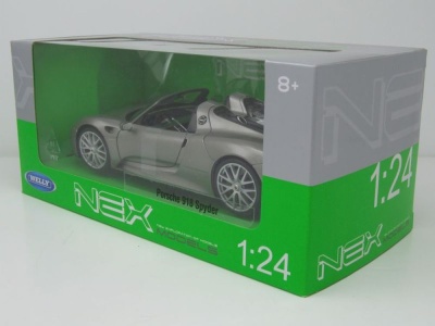 Porsche 918 Spyder Cabrio 2012 grau Modellauto 1:24 Welly