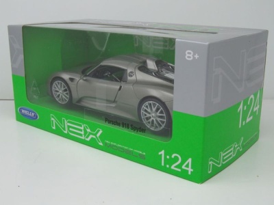 Porsche 918 Spyder Hardtop 2012 grau Modellauto 1:24 Welly