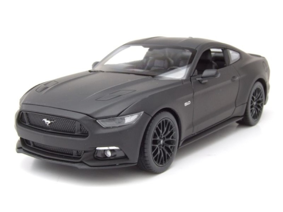 Ford Mustang GT 2015 matt schwarz Modellauto 1:24 Welly