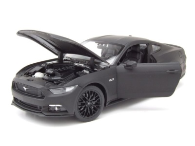 Ford Mustang GT 2015 matt schwarz Modellauto 1:24 Welly