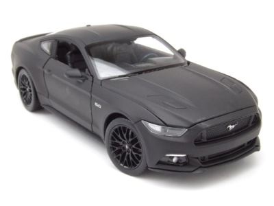 Ford Mustang GT 2015 matt schwarz Modellauto 1:24 Welly