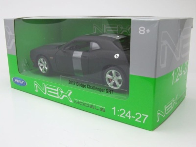 Dodge Challenger SRT 2012 matt schwarz Modellauto 1:24 Welly