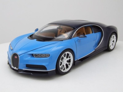 Bugatti Chiron 2017 blau dunkelblau Modellauto 1:24 Welly