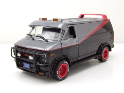 GMC Vandura A-Team Van 1983 TV-Serienmodell grau schwarz Modellauto 1:24 Greenlight Collectibles