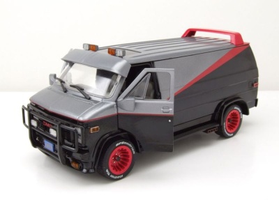 GMC Vandura A-Team Van 1983 TV-Serienmodell grau schwarz Modellauto 1:24 Greenlight Collectibles