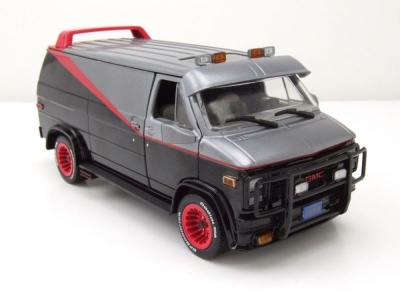 GMC Vandura A-Team Van 1983 TV-Serienmodell grau schwarz Modellauto 1:24 Greenlight Collectibles