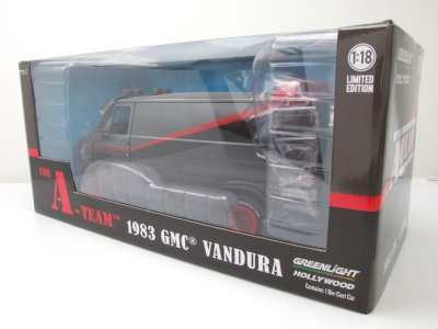 GMC Vandura A-Team Van 1983 TV-Serienmodell grau schwarz Modellauto 1:18 Greenlight Collectibles