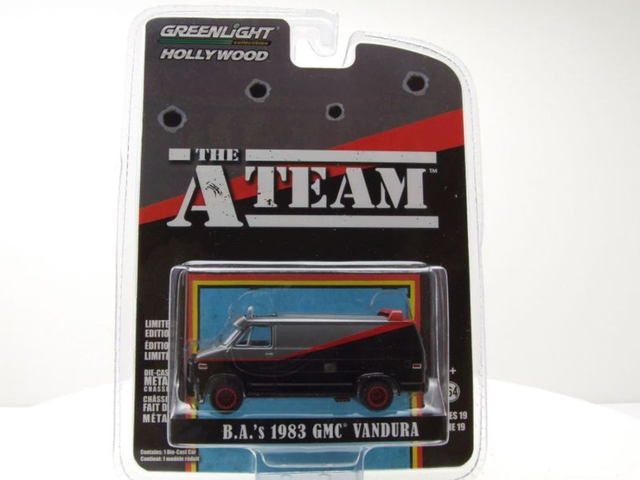 GMC Vandura A-Team Van 1983 TV-Serienmodell grau schwarz Modellauto 1:64 Greenlight Collectibles