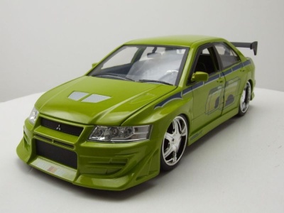 Mitsubishi Lancer Evolution VII grün Brian Fast & Furious Modellauto 1:24 Jada Toys