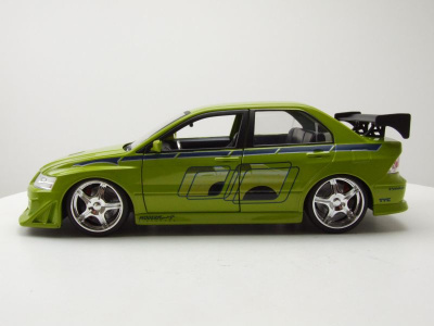 Mitsubishi Lancer Evolution VII grün Brian Fast & Furious Modellauto 1:24 Jada Toys