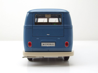 VW T1 Bus Kasten Porschewagen Ersatzteile-Dienst 1963 blau Modellauto 1:18 Welly