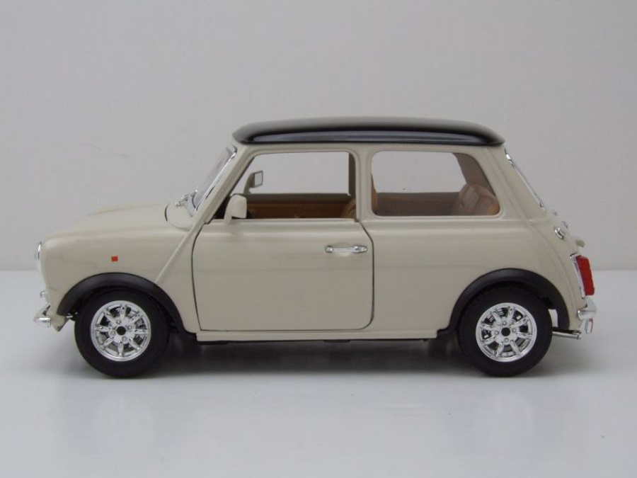 Mini Cooper 1969 beige schwarz Modellauto 1:18 Burago