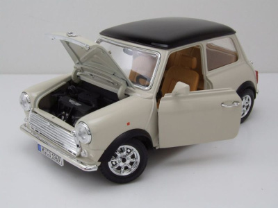 Mini Cooper 1969 beige schwarz Modellauto 1:18 Bburago