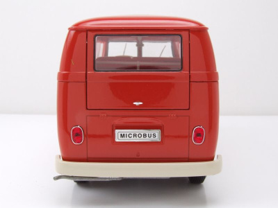 VW T1 Bus Kasten 1963 rot Modellauto 1:18 Welly