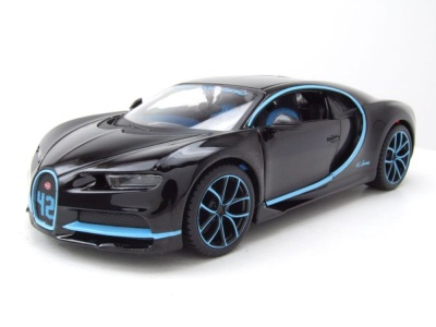 Bugatti Chiron 2016 schwarz hellblau Modellauto 1:24 Maisto